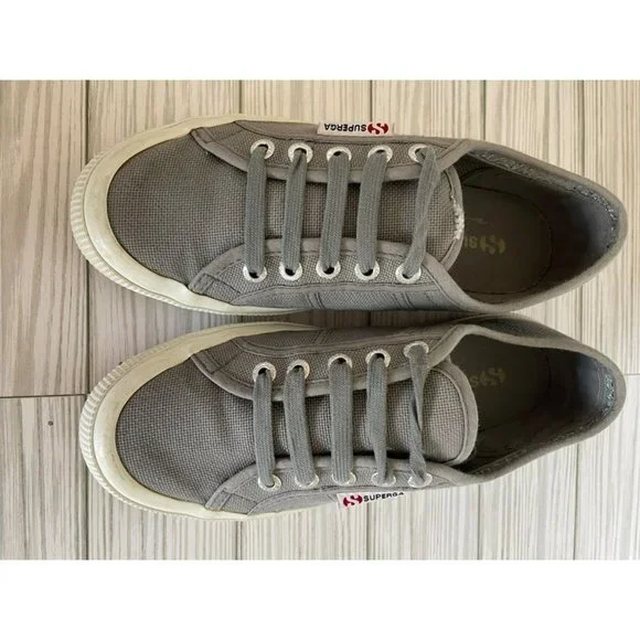 Superga Gray Canvas Sneakers in Size us 6,  eu 36 - Picture 3 of 10